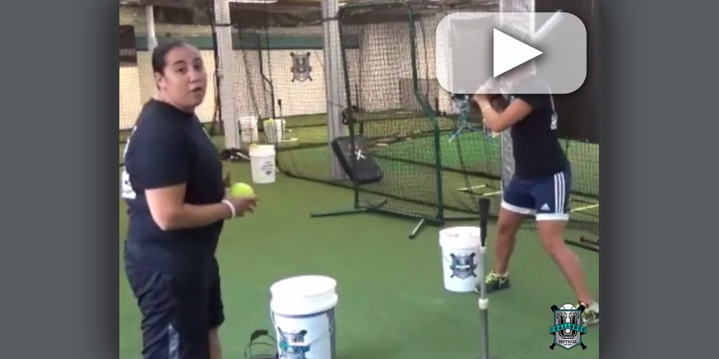 Hitting Drive off the Bucket Drill Challenge U. Softball [VIDEO