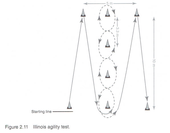 Schematic representation of Illinois Agility Test.